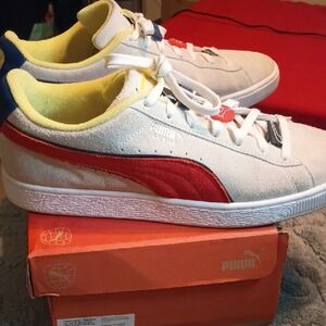 2021 Men's Puma Suede 'Decor8' White, Red, and Blue